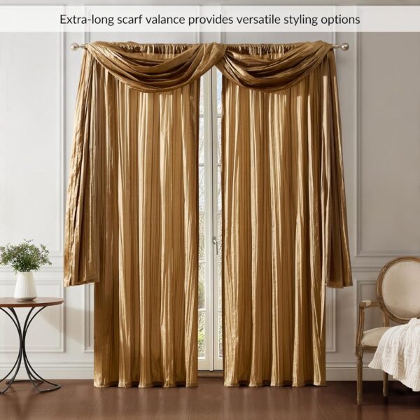 Elegant Elrene Home Fashions Venice Curtain Panels Set with Scarf Valance - Image 3