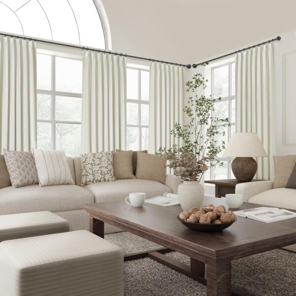 Elegant Ivory Pinch Pleat Blackout Curtains for Living Room and Bedroom - Image 7