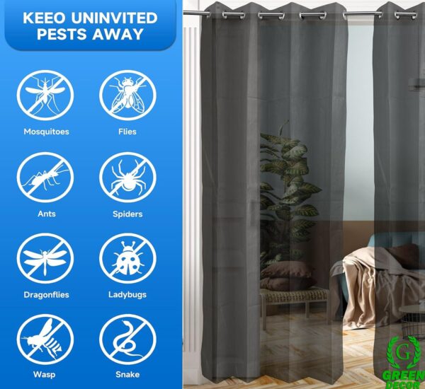 Black Fiberglass Mosquito Net Curtain for Doors and Windows - 4.5x10 Feet - Image 5