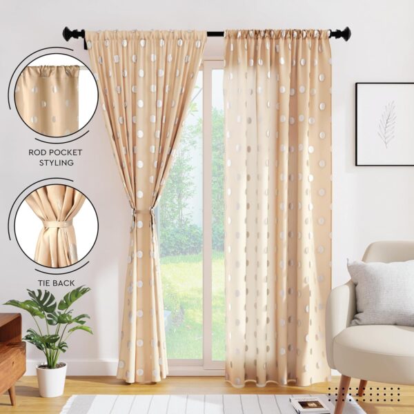 Stylish Encasa XO Light-Filtering Curtains for Kitchen, Bedroom, and Living Room - Image 3