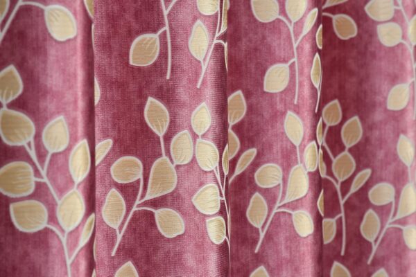 Stylish Pink Leaf Printed Blackout Curtains for Bedroom and Living Room Decor - Image 4