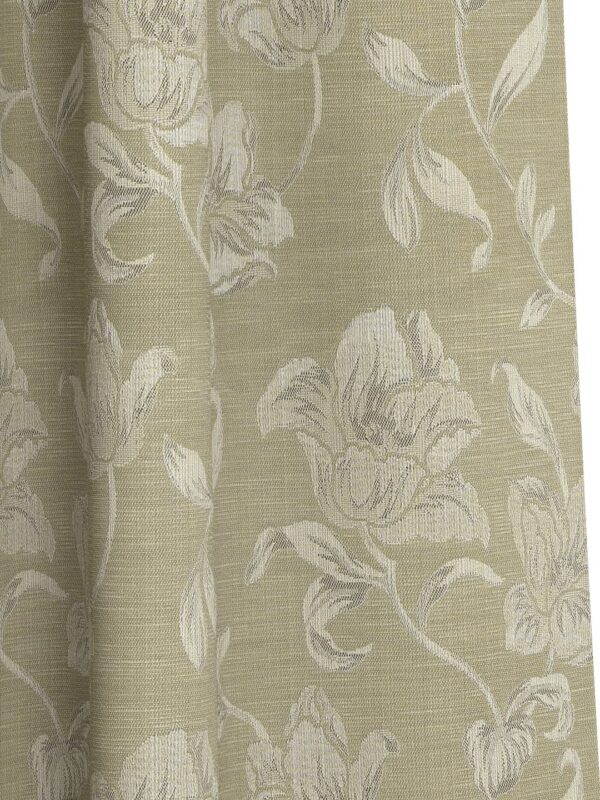 Elegant Beige Jacquard Curtain for Doors - Room Darkening 7 FT Length - Image 3