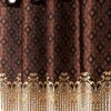 Elegant Brown Eyelet Window Curtains - Home Sizzler Ethnic Motif Panels - Image 2