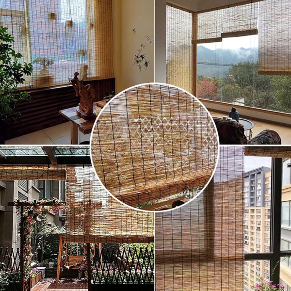 Bamboo Roller Shades for Indoor and Outdoor Sunlight Control and Decoration - Image 3