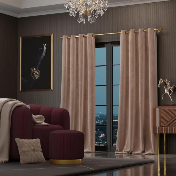 Elegant Parisian Blush Velvet Curtain for Living Room and Bedroom Decor - Image 6