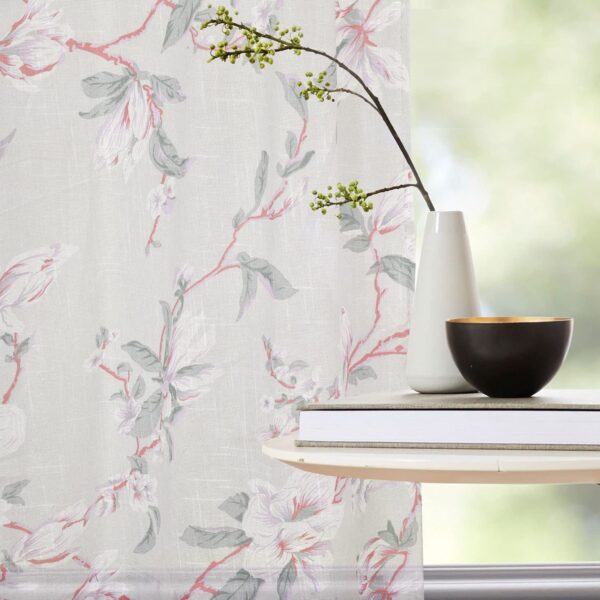 Floral Printed Cotton Sheer Curtains for Elegant Home Decor and Privacy - Image 2