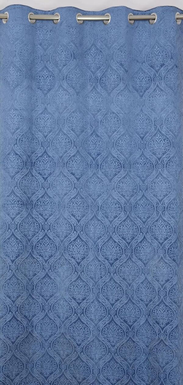 Sky Blue Velvet Room Darkening Curtains - 5 Feet for Stylish Homes - Image 4