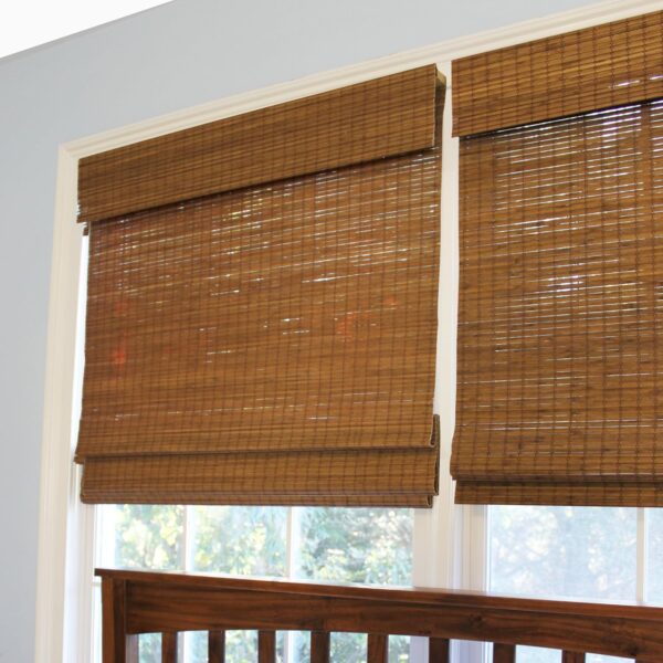 Radiance Cordless Bamboo Roman Shades for Standard Windows in Maple Finish - Image 2