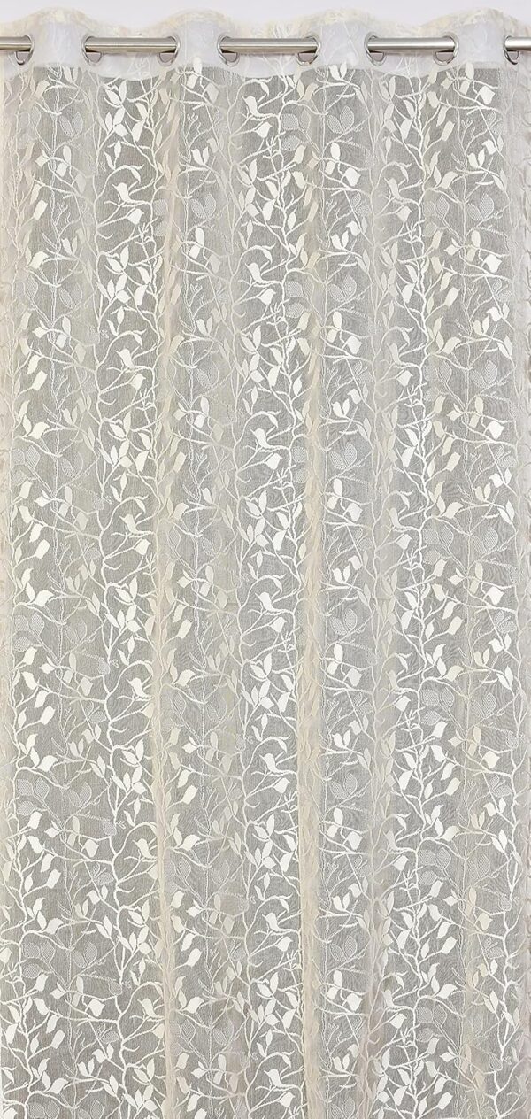 Premium Sheer Frill Embroidery Curtains for Elegant Window Decor in Cream - Image 4