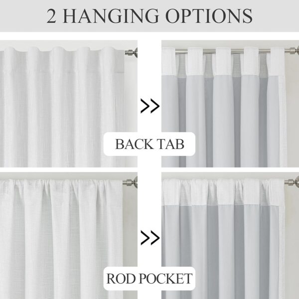 Modern White Blackout Curtains for Bedrooms and Living Rooms - 84 Inch - Image 3