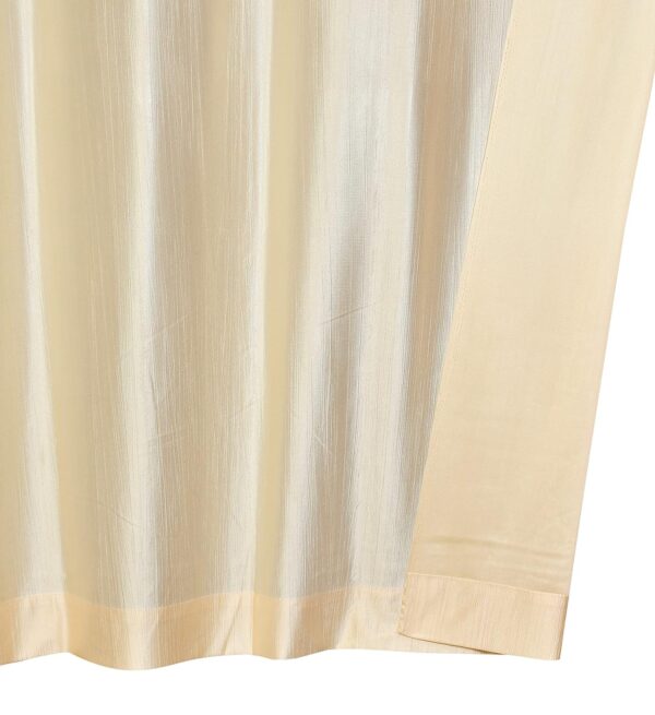 Faux Texture Cream Room Darkening Curtains for Doors - 9 Feet Panels - Image 4