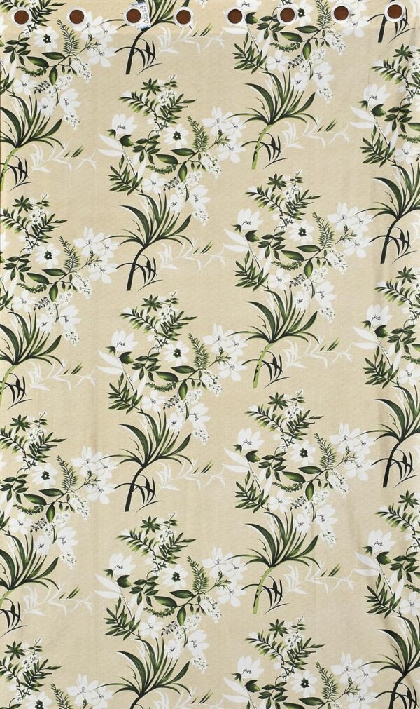 Floral Blossoms Eyelet Curtains: Elegant Green Polyester for Home and Office Spaces - Image 3