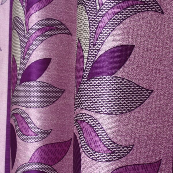 Stylish 9 Feet Purple Frill Curtains - Pack of 2 for Home Decor - Image 3