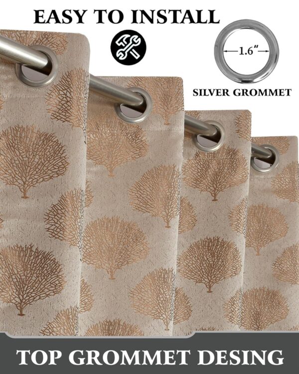 Stylish 7 Feet Long Beige Curtains for Doors and Windows - Set of 2 - Image 4