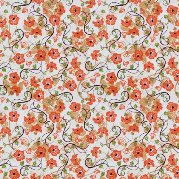 Brighten Your Home with AIRWILL Orange Floral Door Curtains - 4x7ft Pack of 2 - Image 2