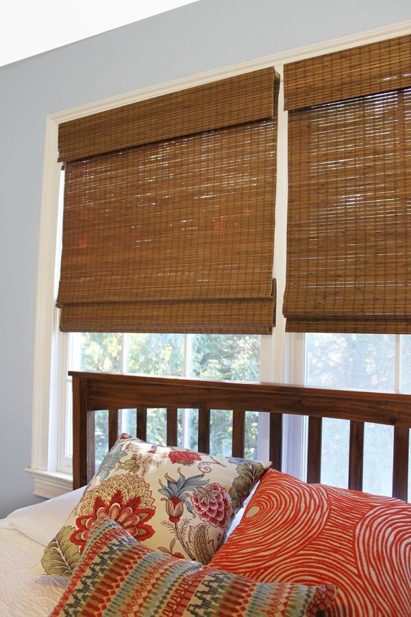 Radiance Cordless Bamboo Roman Shades for Standard Windows in Maple Finish - Image 3