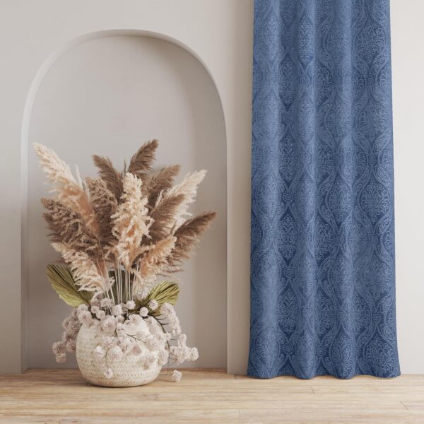 Sky Blue Velvet Room Darkening Curtains - 5 Feet for Stylish Homes - Image 3