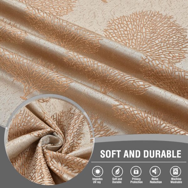 Stylish 7 Feet Long Beige Curtains for Doors and Windows - Set of 2 - Image 2