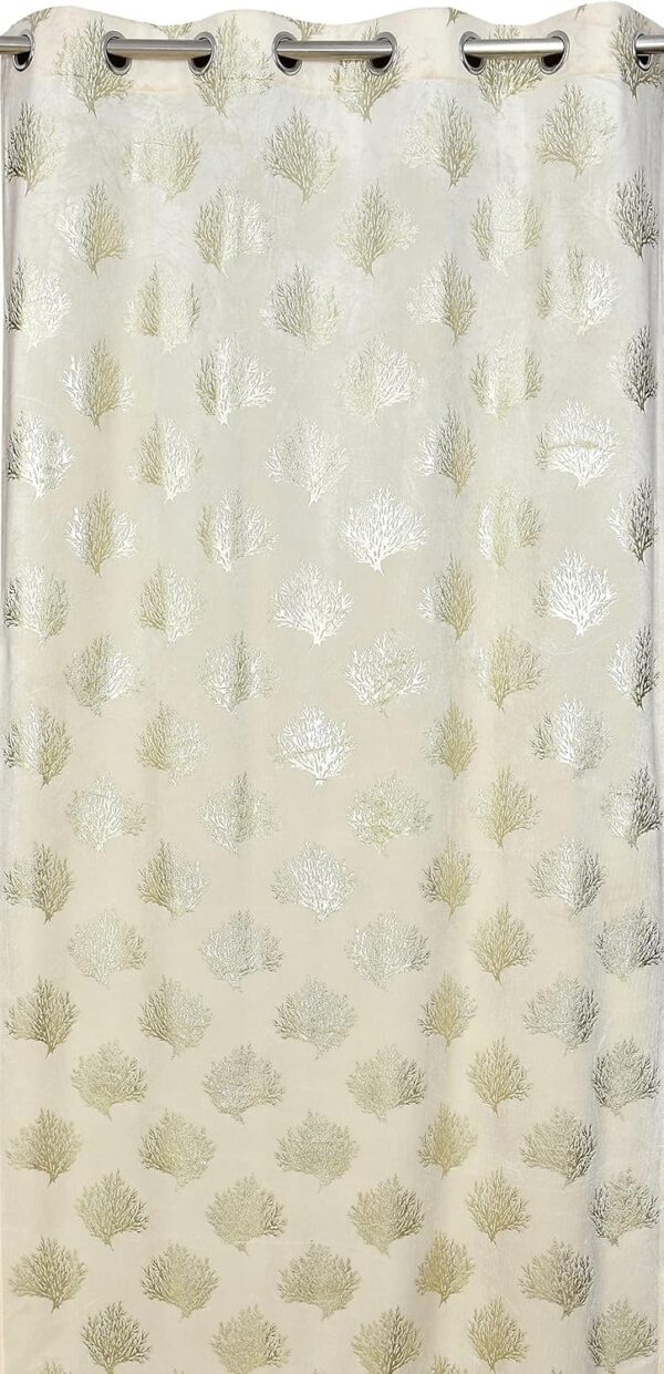 Velvet Blackout Curtains: 7ft Room Darkening Cream Curtains for Living Room & Bedroom - Image 6