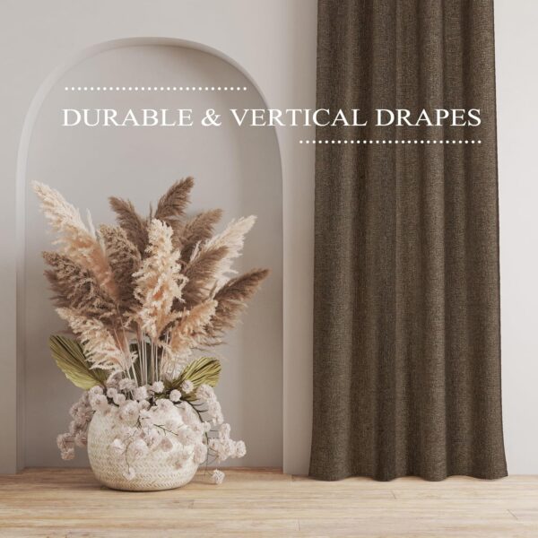 Stylish Jute Curtains for Windows | Breathable Eyelet Parda in Coffee Color - Image 7