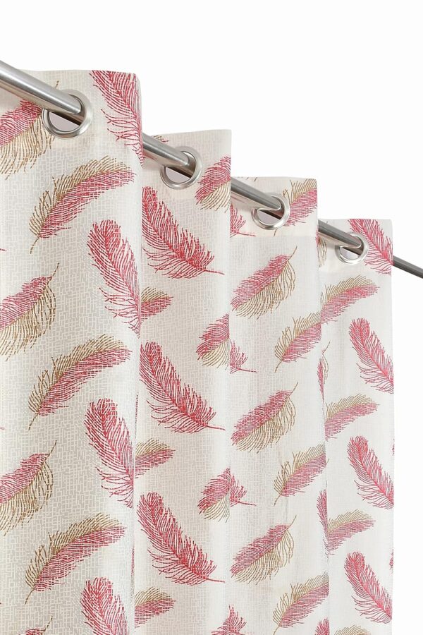 Chic Pink Polyester Feather Curtains Set for Living Room and Bedroom - Image 2