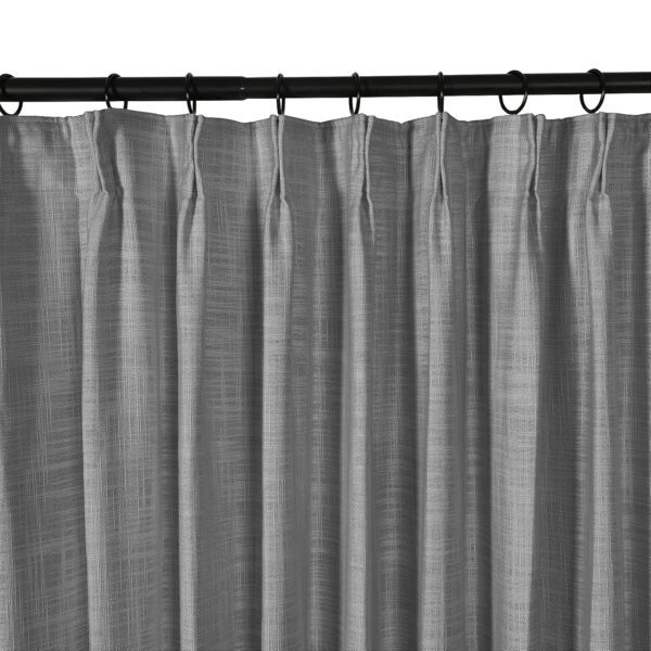 Elegant Gray Linen Blend Room Darkening Curtains for Effortless Light Control - Image 2