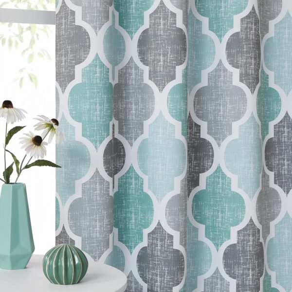 Aqua Grey 100% Blackout Curtains for Bedroom & Living Room Decor - Image 6