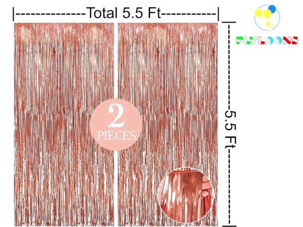 Rose Gold Foil Curtain Pack for Stunning Birthday and Anniversary Decorations - Image 2