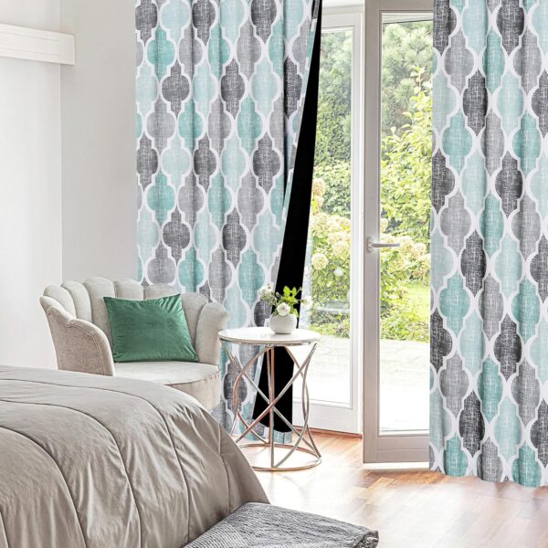 Aqua Grey 100% Blackout Curtains for Bedroom & Living Room Decor - Image 7