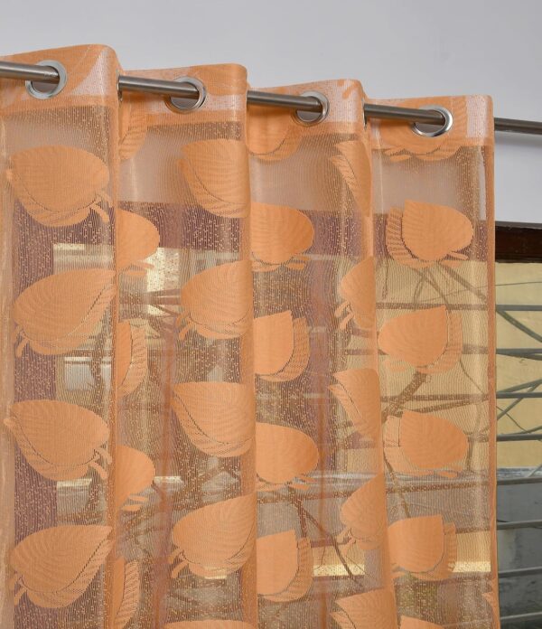 Sheer 6ft Curtains for Doors | Light Filtering Beige Net Curtains - Image 4