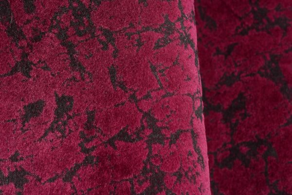 Premium Velvet Suede Floral Grommet Curtains for Room Darkening in Wine - Image 3