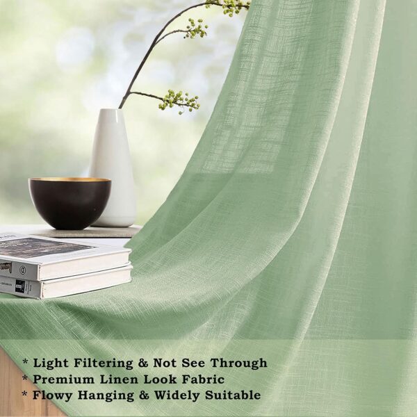 Elegant Mint Sheer Curtain Set for 8-Foot Doors - Home Decor Delight - Image 2