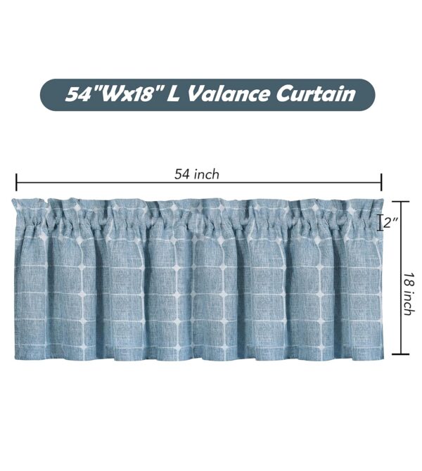 Charming Home Embroidered Plaid Valances for Kitchen and Bathroom Windows - Image 7