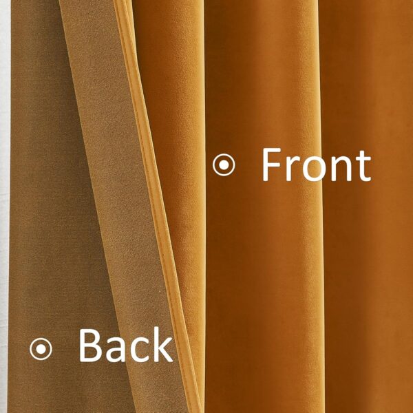 MUMFAS Orange Velvet Curtains: Soundproof, Darkening Drapes for Stylish Privacy - Image 5