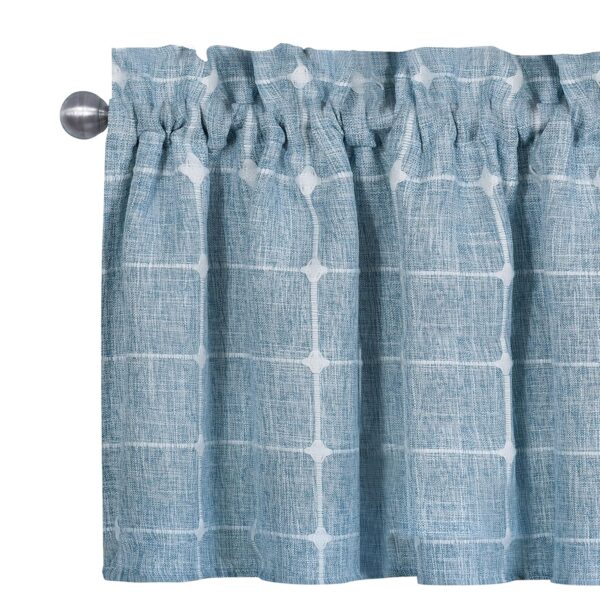 Charming Home Embroidered Plaid Valances for Kitchen and Bathroom Windows - Image 4