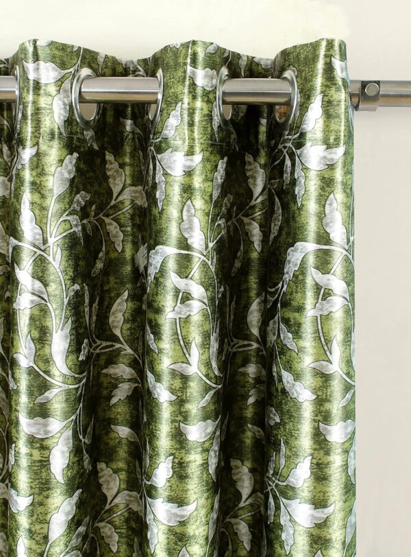 Elegant Green Room Darkening Eyelet Curtains for Living Room - Set of 2 - Image 3