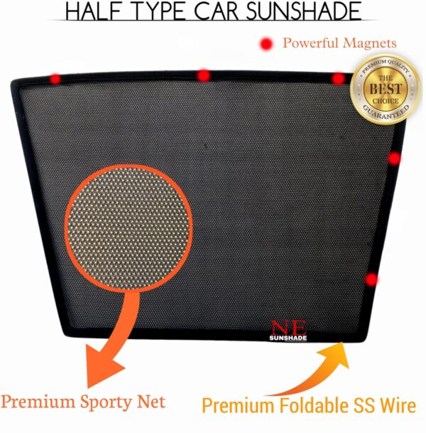 Sporty Half Car Magnetic Sun Shade Curtains for MG Windsor - Set of 6 - Image 4