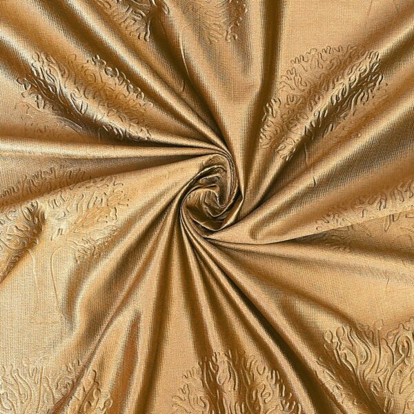 Elegant Gold Polyester Long Door Curtains - Solimo Crush Emboss, Pack of 2 - Image 5