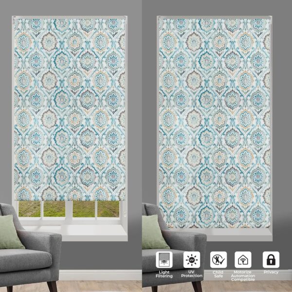 Turquoise Semi Blackout Roller Blinds for Sun Protection in Home & Office - Image 4