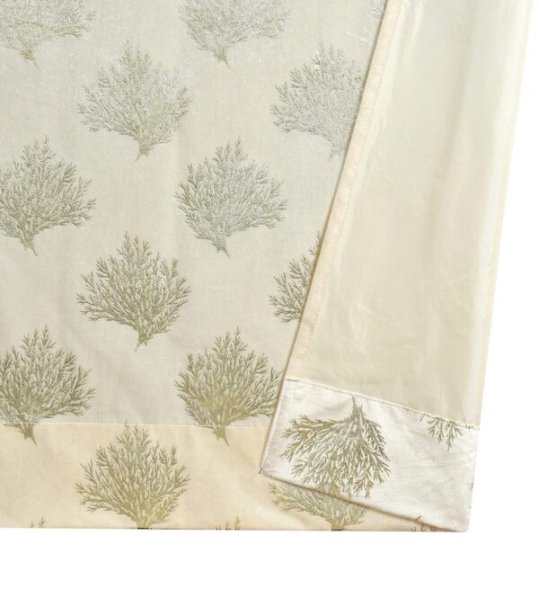 Velvet Blackout Curtains: 7ft Room Darkening Cream Curtains for Living Room & Bedroom - Image 3