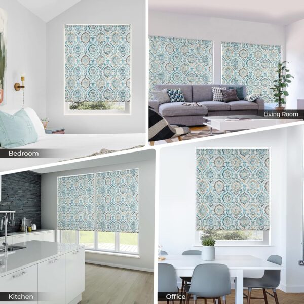 Turquoise Semi Blackout Roller Blinds for Sun Protection in Home & Office - Image 5