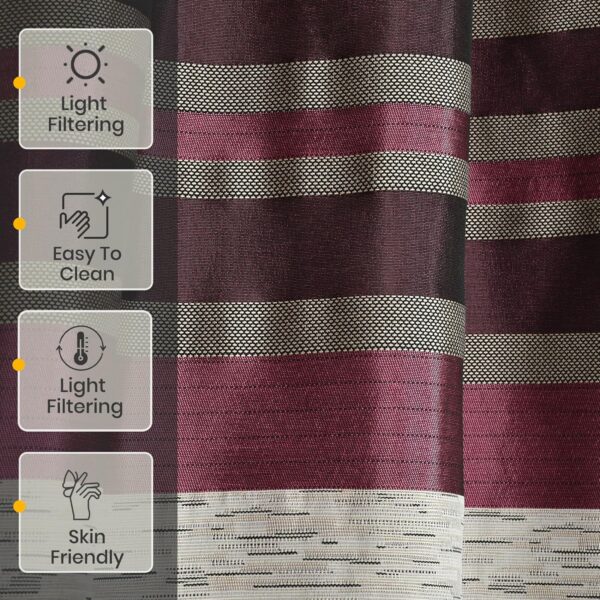 Elegant Floral Jute Polyester Curtains Set for Living Room & Bedroom - Image 8