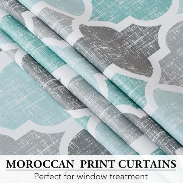 Aqua Grey 100% Blackout Curtains for Bedroom & Living Room Decor - Image 4