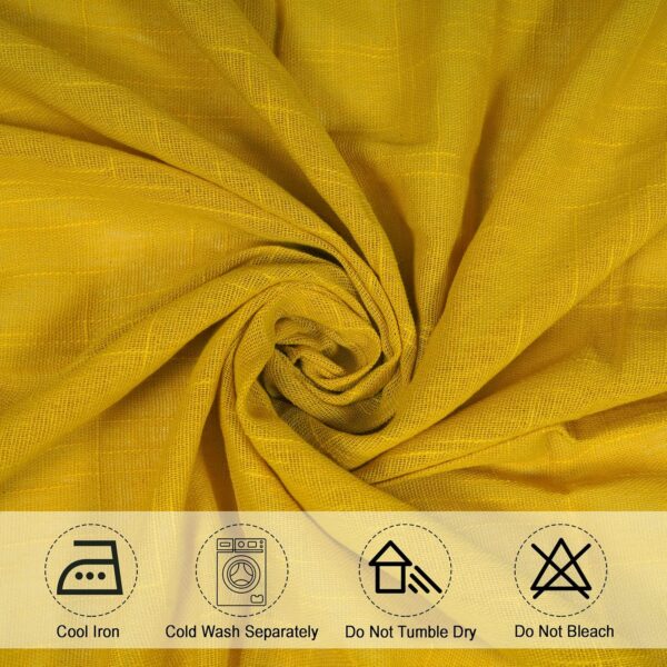 Stylish 7ft Mustard Grommet Curtains for Your Living Room - Set of 2 - Image 6