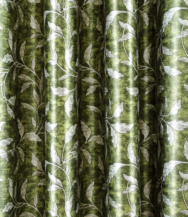 Elegant Green Room Darkening Eyelet Curtains for Living Room - Set of 2 - Image 6