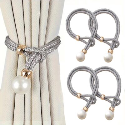 Adjustable Grey Curtain Holders Tiebacks for Home and Office Decor