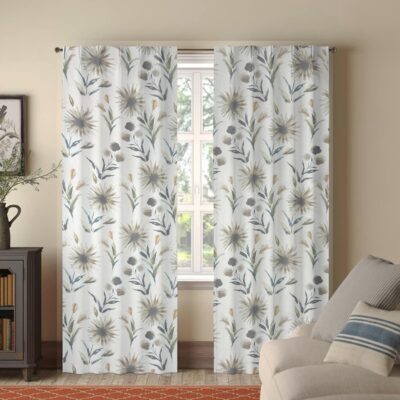 Aqua Blue Thermal Insulated Blackout Curtains for Bedroom and Living Room