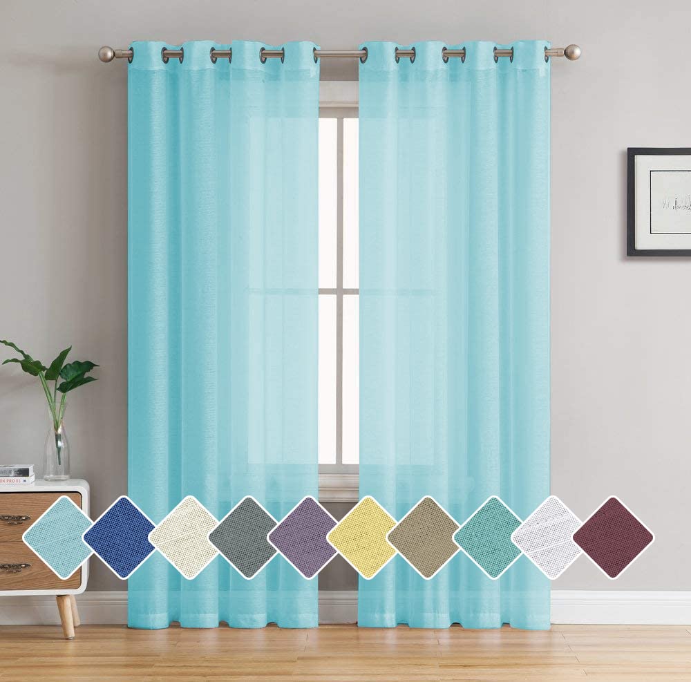 Transform Your Space with Aqua Sheer Door Curtains Set of 2 – 7 Feet Long