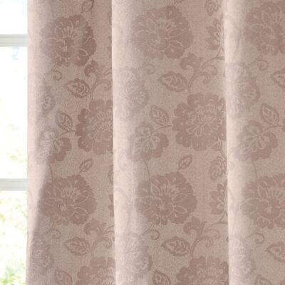 Beige Jardin Cotton Room Darkening Curtains for Easy Living Spaces