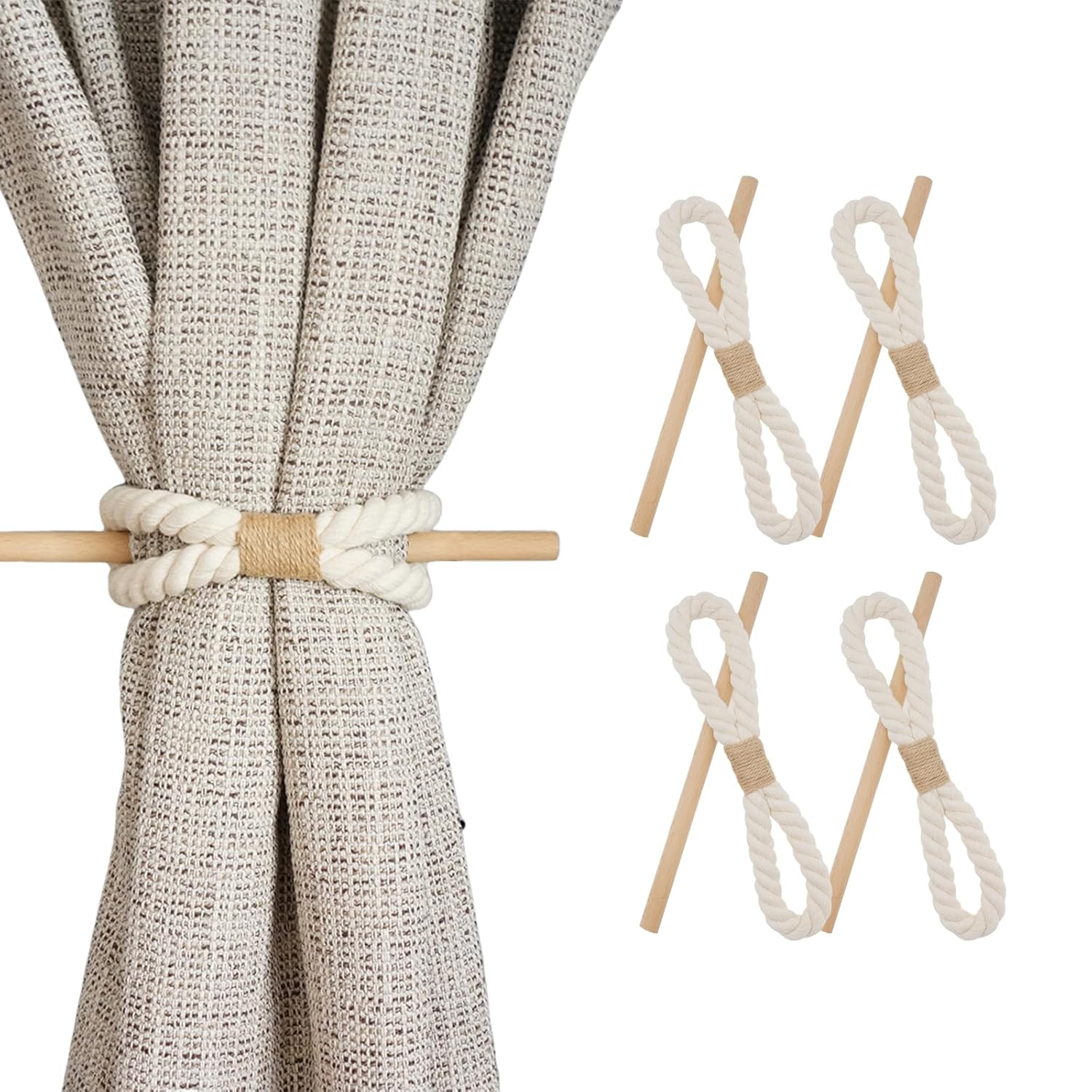 Chic Boho Curtain Tiebacks: Elevate Your Home Decor with Rustic Jute Style